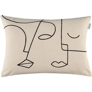 Musterring Dekokissen »Visage« mit Leinen, beige