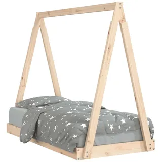 Kinderbett 70x140 cm Massivholz Kiefer - Braun, Bunt