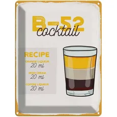 Blechschild 30x40 cm - B-52 Cocktail Recipe Orange