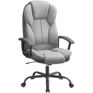 SONGMICS Bürostuhl, Schreibtischstuhl, Gaming-Stuhl mit Armlehnen, Computerstuhl, Chefsessel, höhenverstellbar, Homeoffice, Arbeitszimmer, Taubengrau-tintenschwarz OBG057G01, 67 x 68 x (112-122) cm (