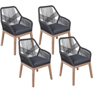 Garden Pleasure POMONA Gartenstuhl 60 x 62 x 82 cm grau 4 St.