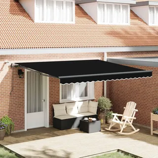 vidaXL Markisenstoff mit Schwarz 400 x 350 cm Polyester - Schwarz
