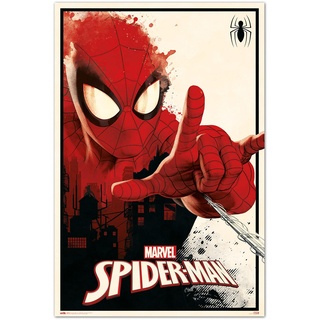 Grupo Erik Marvel Poster - Marvel Spiderman Thwip Poster - Kunstdruck - Deko Wohnzimmer oder Deko Schlafzimmer - Deko Zimmer - Größe : 61 x 91, 5 cm Marvel Fanartikel - Offizielle Lizenz