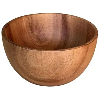 FUANA Salatschüssel aus Holz, Naturholz, Servierbecken für Salat, Obst, Reis, Suppe, Küche, Esszimmer, 13 cm A