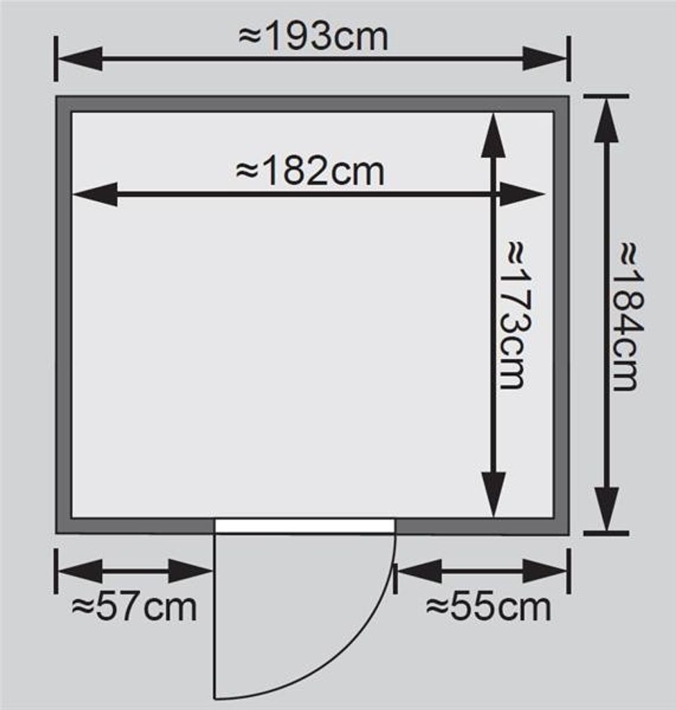 Bild von Sauna Mojave mit Ofen 9kW extern Holztür