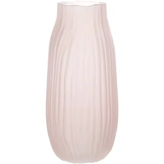 JAKY Global Große moderne rosa Glasvase, H-31 cm hoch, gerippte Vase für Blumendekoration, perfekt für Zuhause, Büro, Bauernhaus, Tischdekoration und Wohnzimmer, Glasvasen für Blumen (Rosa, 31 cm)