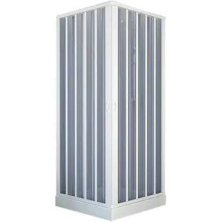 Forte Eck-Duschkabine mit Falttür 80 x 185 cm weiß inkl. Duschtasse