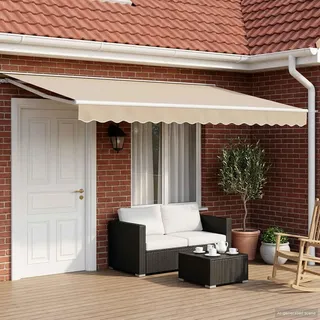 vidaXL Manuell einziehbare Markise Beige 5 x 3 m - Weiß