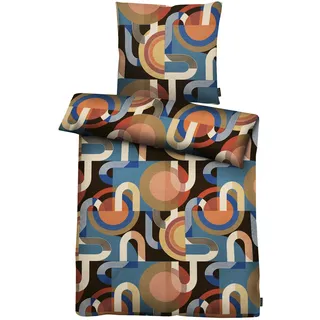 APELT Jim Siebziger Jahre Motive Satin Bunt 135 x 200 cm + 2 x 80 x 80 cm