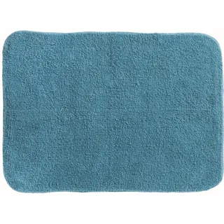 Spirella Badteppich Badematte Duschvorleger 100% Baumwolle Hochflor | flauschig | rutschhemmend | geeignet für Fußbodenheizung | 50x70 cm | Petrol