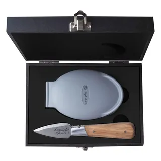 Laguiole Style de Vie Austernmesser Luxury Line, Eichenholz, mit Austernhalter