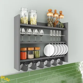 Skye Decor, Kolin - Anthracite, Küchenregale, Anthrazit, 85 x 65 x 15 cm - Grau