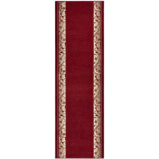 Hanse Home Teppich Läufer Plant 80x250cm – Teppichläufer Weicher Kurzflor Teppich Retro Vintage Design Läufer für Flur, Schlafzimmer, Kinderzimmer, Badezimmer, Wohnzimmer, Küche Dekoläufer – Rot