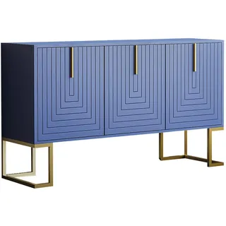 Urban Meuble Sideboard Blau 138/40/80,5Cm , Holzwerkstoff, Metall , Rechteckig , 40x80.5x138 cm , Kleinmöbel, Kommoden, Sideboards