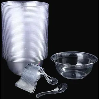 Dessertgläser Plastik 80 Stück 210ML Dessertbecher Hartplastik Eisbecher Buffet Zubehör