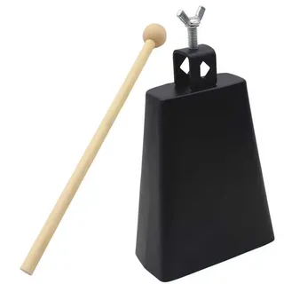 Tbest kuhglocke Schlagzeug,Kuhglocke Für Schlagzeug, 6 Zoll Kuhglocke,Metall Kuhglocke Cowbells Schlaginstrument Mit Griff Für Schlagzeug Kit Schwarz