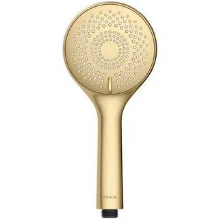 Wenko Duschkopf Watersaving, Handbrause mit Wasserspar-System, 3 Strahlarten, Ø 11 cm, ABS, Gold
