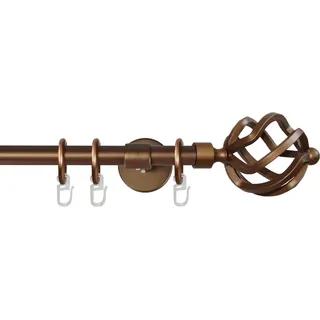 GARESA Vorhangstange Rustika 1-läufig Ø 16 mm 250 cm Braun