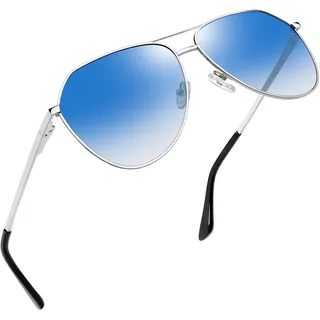 Joopin Klassische Sonnenbrille Damen Groß Brille Herren Blau Polarisiert