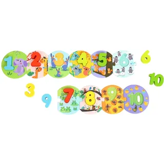 Tooky Toy- Puzzle en Bois Avec Chiffres, 921 TL496, Multicolore