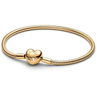 Pandora Moments Schlangen-Gliederarmband mit Herz-Verschluss aus Metall goldfarben 563050C00-18 Größe 18