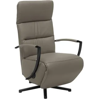 Cantus Relaxsessel , Graubraun , Leder , Echtleder , Color-Finish-Leder , 64x112x80 cm , Fußauswahl, Lederauswahl, Stoffauswahl, Relaxfunktion , Wohnzimmer, Sessel, Ledersessel