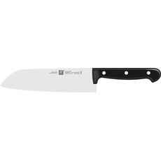 ZWILLING Twin Chef Santokumesser, Klingenlänge: 18 cm, Großes Klingenblatt, Rostfreier Spezialstahl/Kunststoff-Griff im Nietendesign, Schwarz, Bunt