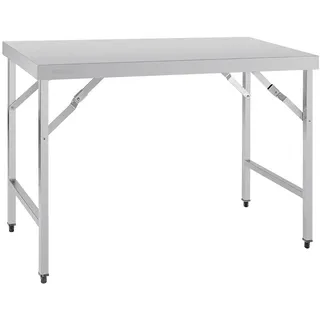 Vogue Edelstahl-Klapptisch 1200 mm, Tisch aus poliertem Edelstahl, Größe: 900 (H) x 1200 (B) x 600 (T) mm, Verwendung im Innen- und Außenbereich, CB905