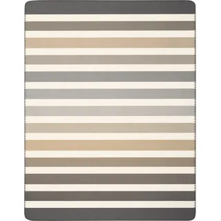 Biederlack Wohndecke »Horizon nature« modernes Streifendesign, mit Zierstich grau B/L: cm x 200 cm