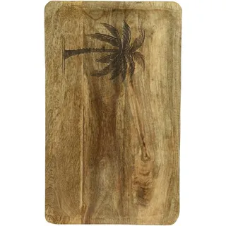 Ambia Home Dekoteller , Naturfarben , Holz , Mangoholz , rechteckig , 25x2.5x40.5 cm , Dekoration, Dekoartikel, Dekoteller & -tabletts