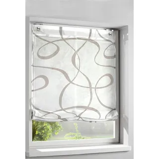 Heine Raffrollo in weiß-grau | Gr.: 140-x-45-cm