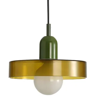 HJXDtech Pendelleuchte Esstisch, E27 Hängelampe aus Glas in Grün ⌀25cm, Pendellampe für Küchen Esszimmer Wohnzimmer & Schlafzimmer, Hängende Deckenlampe, Mid-Century Modern Stil