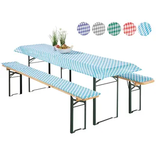 heimtexland Sitzkissen 50 x 220 cm blau kariert 3-tlg.