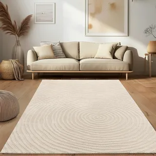 Paco Home Panglao Kurzflorteppich 160 x 220 cm Creme