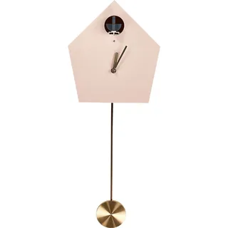 BELIANI Kuckucksuhr Rosa 24 x 63 cm mit Goldenen Details Ohne Ziffern Modernes Design Wanduhr Wanddeko Accessoires für Wohnzimmer Kinderzimmer - Rosa, Gold, Schwarz