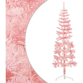 The Living Store Künstlicher Halb-Weihnachtsbaum mit Ständer Schlank Rosa 180 cm - Rosa