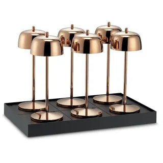 Theta 6x Tischlampe Kabellos Dimmbare LED Akku - Aufladbar Tischleuchten für Restaurant und HO.RE.CA im Italienischem Design - 2700-4000K, 9-24 Std. LVL (Schwarz)