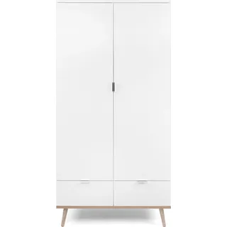 Kleiderschrank Oslo | Skandinavisch | weiß / Sonoma Eiche - Weiß, Braun