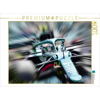 Calvendo Puzzle Der viermalige Weltmeister Sebastian Vettel aus Deutschland startete 2021 erstmals für das britische Team Aston Martin. 1000 Teile Lege-Größe 64 x 48 cm Foto-Puzzle Bild von DeVerviers