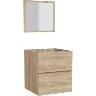 vidaXL Badschrank mit Spiegel Sonoma-Eiche Holzwerkstoff - Braun
