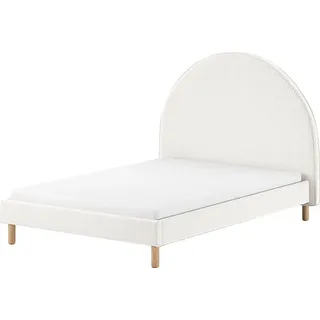 Vipack Polsterbett MOON mit Liegefläche 140 x 200 cm, inkl. Lattenrost, Bezug trendiger Boucle Stoff in Weiß