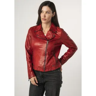 Lederjacke MAURITIUS "MWFayola", Damen, Gr. XS, rot, Obermaterial: 100% Schafsleder. Futter: 100% Baumwolle. Ärmelfutter: 100% Polyester, unifarben, regular fit kurz, mit Reißverschluss, Jacken Lederjacke, mit Umlegekragen