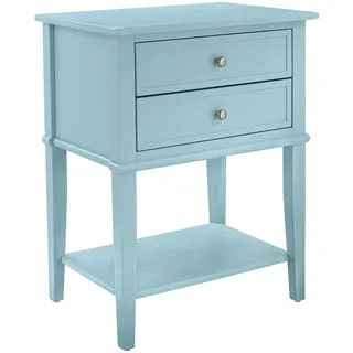 Ameriwood Home Franklin Accent Tisch 2 Schubladen blau