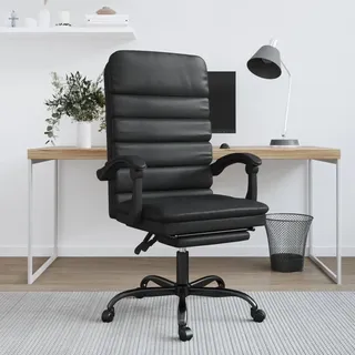 The Living Store Bürostuhl mit Massagefunktion Schwarz Kunstleder - Schwarz
