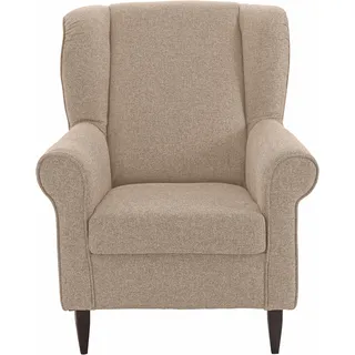 Home Affaire Ohrensessel HOME AFFAIRE "Asino", beige, B:80cm H:102cm T:86cm, Struktur (100% Polyester);Struktur/Blume (100% Polyester), Sessel, Ohrensessel, mit Federkern