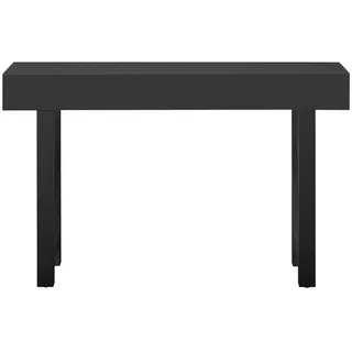 Okwish Konsolentisch 120/35,5/76,5 cm schwarz aus MDF mit 2 Schubladen und Steckdosenleiste , Schwarz , Holzwerkstoff , 35.5x76.5x120 cm , Wohnzimmer, Wohnzimmertische, Konsolentische