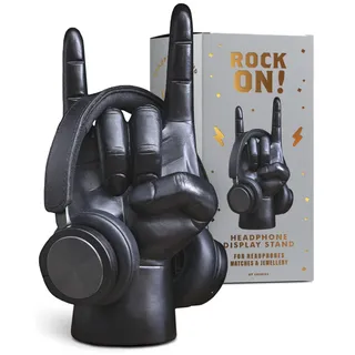 Luckies Kopfhörerständer, Kopfhörer-Halter, Rock-on-Hand, Headset-Ständer, Herren-Schmuckhalter, Schreibtisch-Zubehör, Controller-Halter, Gitarrenzubehör, Schreibtisch-Ordnung, Dad-Rock-Geschenke