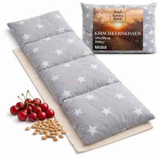 KORN&KERN Manufaktur® Kirschkernkissen Wärmekissen 20x50 cm – 800 g – Mikrowellengeeignet – Natürliches Wärmekissen mit Kirschkernen – Sternenmuster – Heißwasserflaschen-Alternative