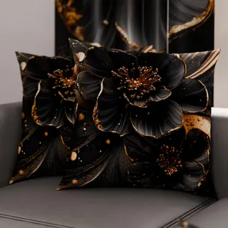 PETTI Artigiani Italiani - 1 Paar Kissenbezüge 30 x 30 cm aus Mikrofaser, Dekokissen für Schlafzimmer, Sofa, Wohnzimmer, Set mit 2 Kissenbezügen, Blumenmuster 06 22, 100% Made in Italy