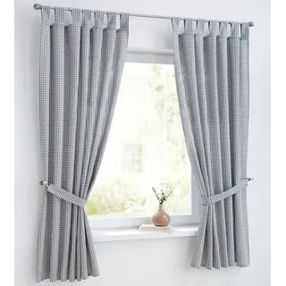Kutti Vorhang Cottage Vorhang« Schlaufen (1 Stk. tlg. Gardine kariert, Baumwolle, 1 Stk, grau